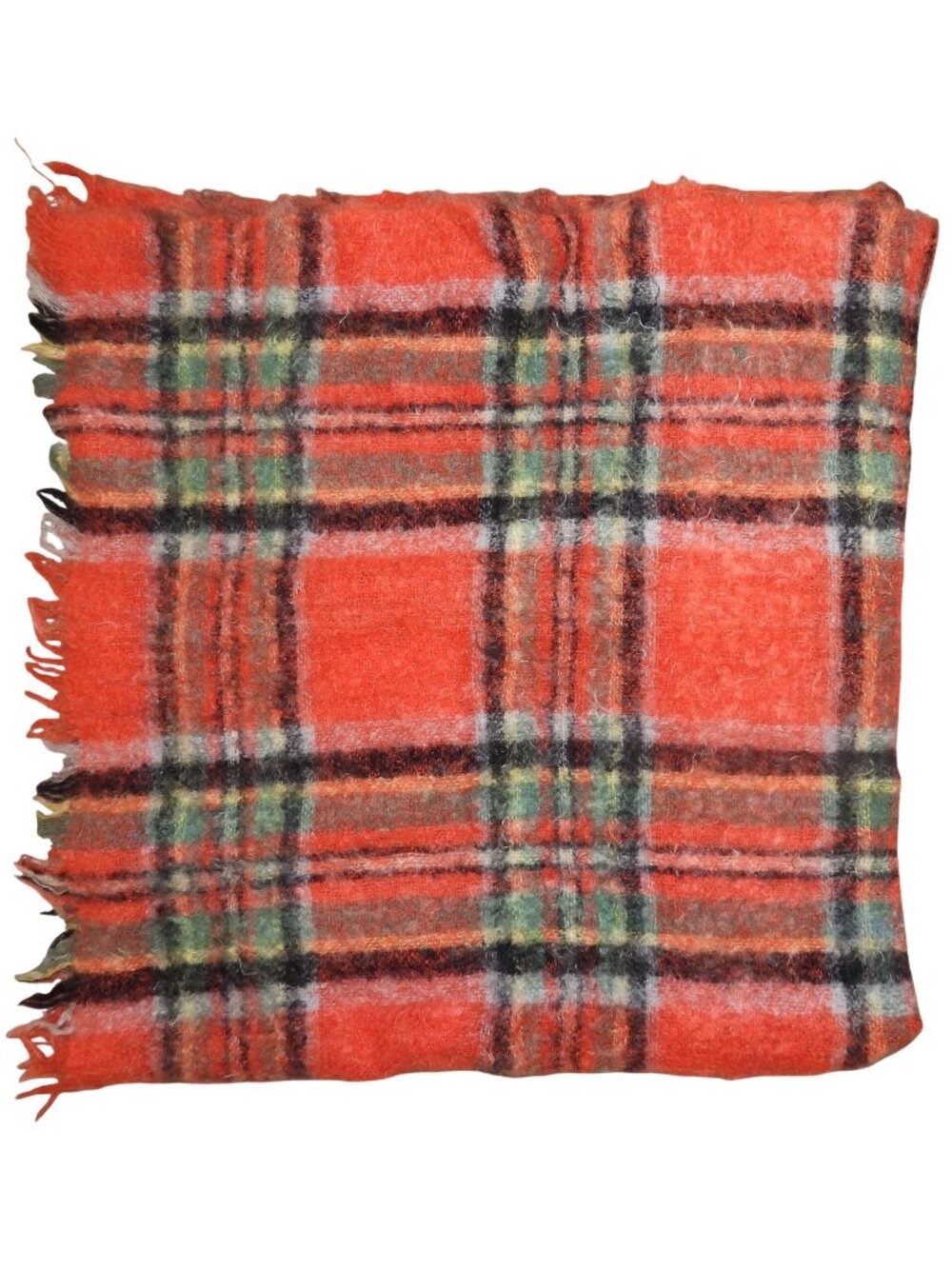 Hudson's Bay Company 100% Mohair Plaid Blanket Made in Scotland 50"x58"